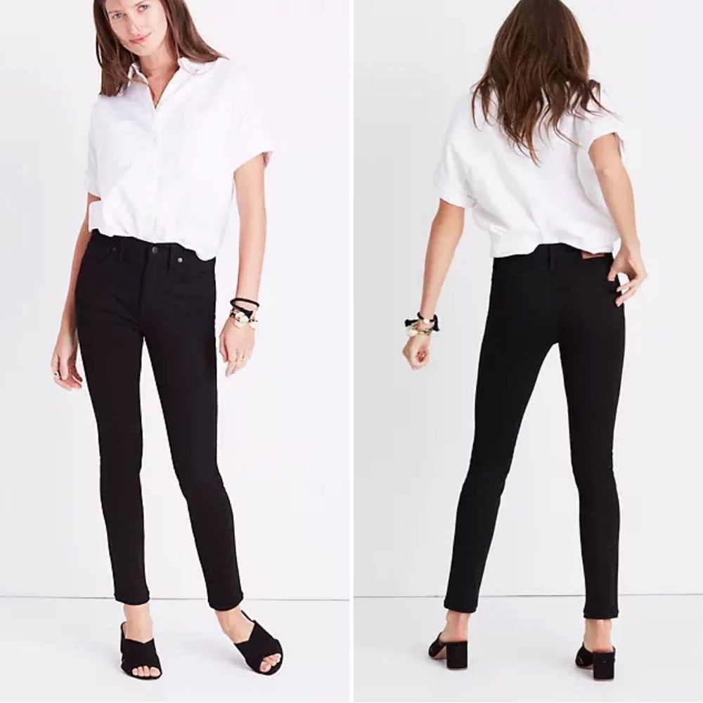 Madewell 9" Mid-Rise Skinny Jeans in ISKO Stay Black